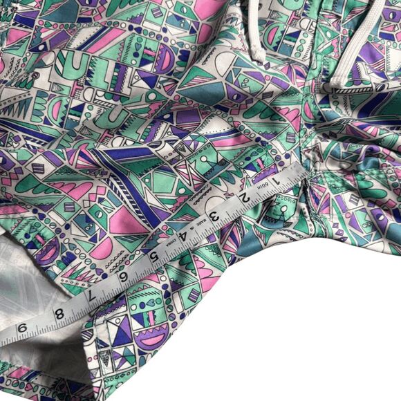 PullIn Men's Geometric Print Stretch Drawstring Swim Trunks Green Size 32 - Picture 8 of 9